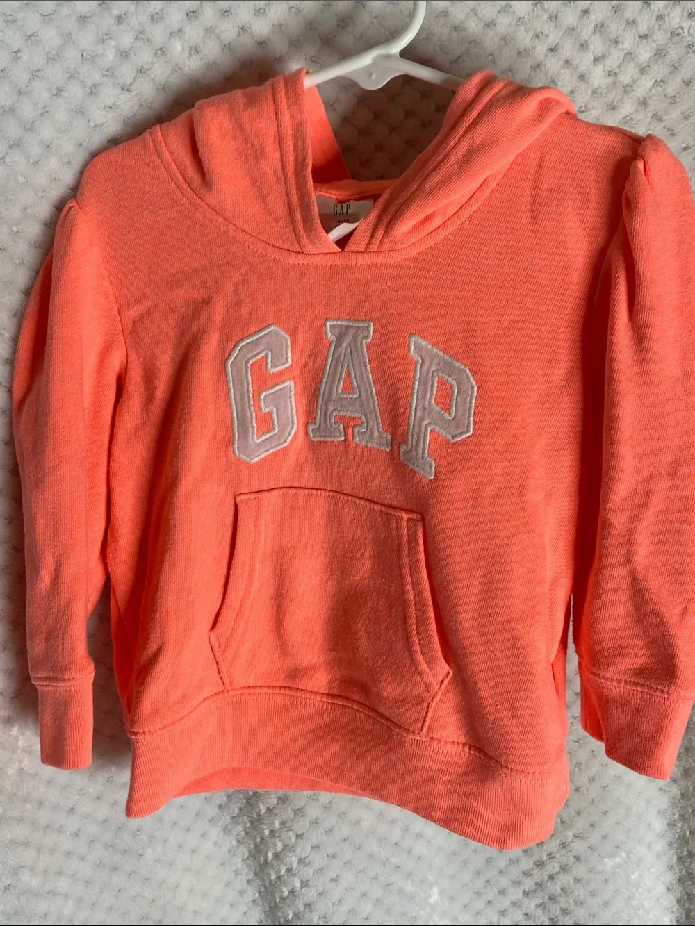 Baby GAP Girls Bright Orange Pullover Hoodie